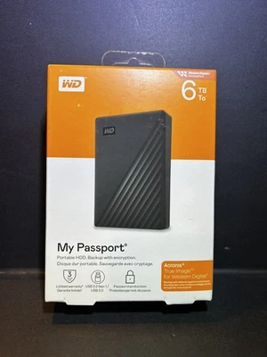WD 6TB My Passport Portable External Hard Drive HDD-WDBR9S0060BBK-WESN - Image 1 of 3