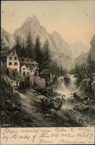 Art Postcard Water Mill c1905 Scenic View Made in Austria - Picture 1 of 2