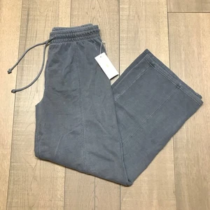Lazy Sunday Pants Womens Size M Gray Wide Leg High Waist Stretch Cozy Lounge NEW - Picture 1 of 8
