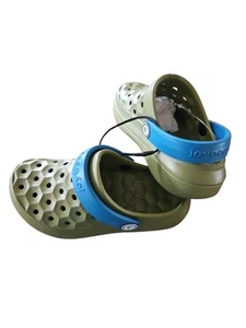 Joybees Size 10 New Kids Clogs in Olive Green and Blue - Picture 1 of 4