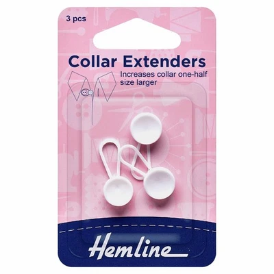 Hemline 3x12mm White Collar Extender Wonder Button Expander Shirt Skirt Trousers - Image 1 of 3