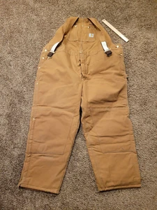 CARHARTT NUEVO CON ETIQUETAS Pato Babero Overall Forrado Para Hombre R02 BRN 56 X 30 RB 14806 - Imagen 1 de 6
