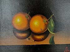 Framed Original Art Artist Signed Sebring Still Life Fruit Oil Painting Oranges