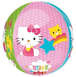 HELLO KITTY 16 inch HELIUM BALLOON 3D sphere Orbz foil mylar Sanrio cat - Picture 1 of 2