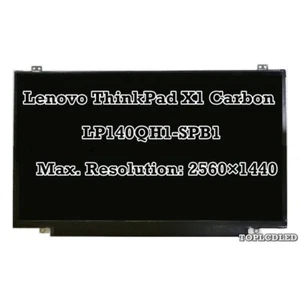 Lenovo ThinkPad X1 Carbon 14.0" 2560x1440 LED LCD Screen Display LP140QH1-SPB1 - Picture 1 of 5