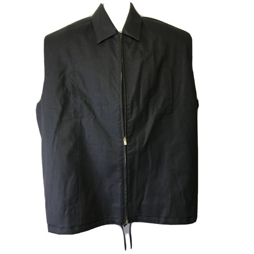 JACQUEMUS Women's Sleeveless Open Back Le Gilet Biella Black Zip Jacket Size NA