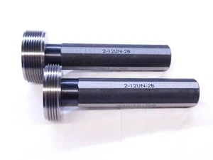 NEW 2" 12 UN 2B THREAD PLUG GAGE 2.0 GO NO GO P.D.'S = 1.9459 & 1.9538 - Picture 1 of 2