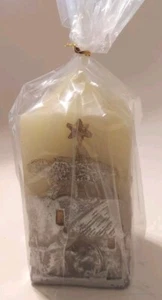 Vtg 1998  Hermitage Pottery, Candle Craft USA  Nativity Candle 7" H x 3-1/2" - Picture 1 of 6