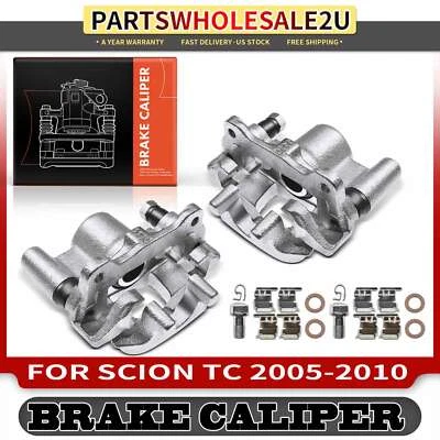 Pinzas de freno de disco traseras izquierda y derecha 2 piezas para Scion tC 2005-2010 con soporte Foto 1 de 4