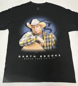 Garth Brooks World Tour Concert T-Shirt Short Sleeve Black 2014-2017 Size Large - Picture 1 of 5