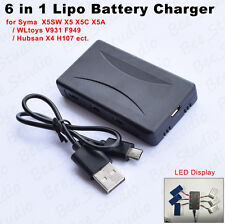 6-In-1 USB Battery Charger for Syma X5 X5C X5SC X5SW Hubsan H107C/D/L U816A V939