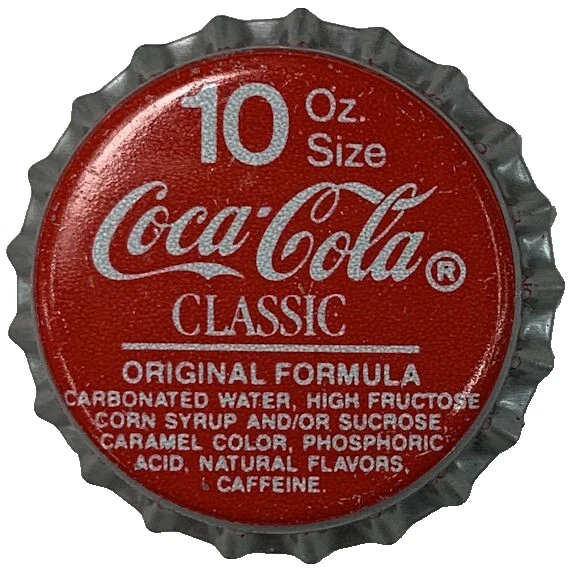 Tapas de botellas de refresco Coca-Cola vintage años 90 originales NOS fórmula clásica Coca-Cola Foto 1 de 1