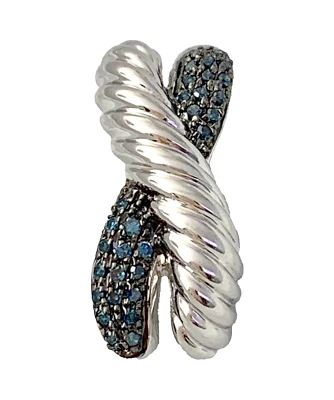 Sterling Silver Olivia Blue Diamond Cable X  Love Pendant - Image 1 of 4