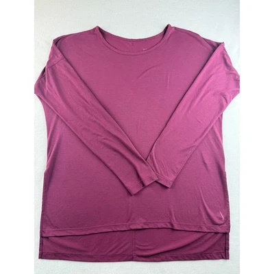 Camisa deportiva Nike Dri Fit manga larga borgoña para mujer talla pequeña ropa deportiva Foto 1 de 4