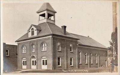 Windsor NY Town Hall rppc antique postcard a123 - Image 1 of 2