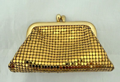 Monedero cambio moneda oro Whiting and Davis vintage hecho en EE. UU. Foto 1 de 4