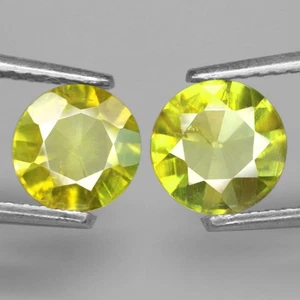 1,3 quilates Piedra preciosa natural esfena verde amarillento redondo Madagascar ¡Fuego flash! - Imagen 1 de 7