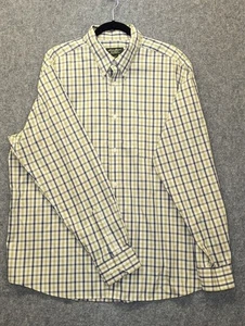 Camisa de vestir Eddie Bauer para hombre XL verde azul manga larga sin arrugas calce relajado - Imagen 1 de 7