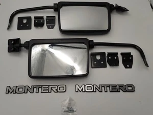 for Mitsubishi Pajero Montero 1982-1991 Side Mirrors  Set MK1 And Emblems - Picture 1 of 5