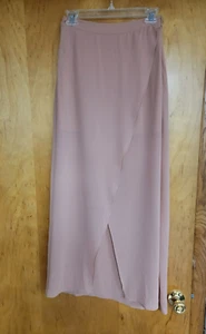 NWT~FOREVER 21 Woman's S Beige Sheer Mesh See Thru Maxi Skirt Mini Skirt Under - Picture 1 of 8