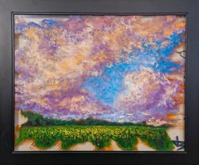 "My Backyard" 16x20" Framed Original Acrylic Painting on Acrylic Glass Color PBJ - Image 1 of 4