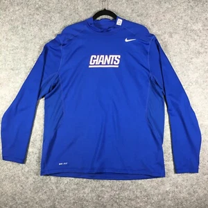 NY Giants Shirt Men's Nike On Field Hyperwarm Dri-Fit Long Sleeve Blue Mock 2XL - Picture 1 of 11