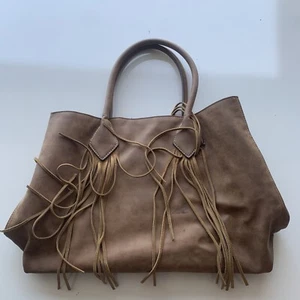 Merona Leather Tote Handbag Brown - Picture 1 of 8