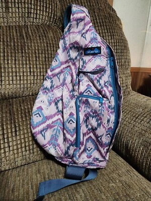 Kavu Rope Sling Bag Island Ikat Blue Purple Teal  - Image 1 of 4