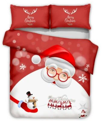 Funda nórdica edredón 3D Santa Snowman A276 Navidad cama Navidad fundas de almohada Zoe Foto 1 de 4
