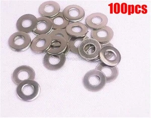100 piezas arandelas/lavadoras planas métricas de acero inoxidable M3 lg - Imagen 1 de 2