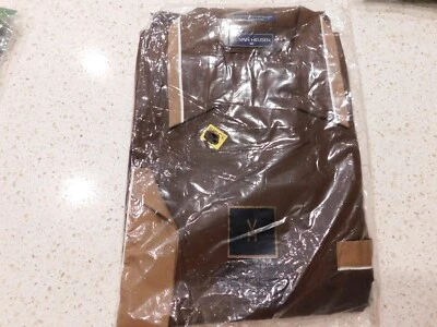 Nuevo en Paquete Talla Med Van Heusen Para Hombre 2 Tonos Marrón, Pijama Stock Muerto Manga Corta, 9/14 Foto 1 de 3