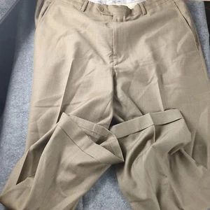 Santorelli 38 x 32 hellbraun 100 % Wolle Romeo plissiert italienische Anzughose Luxus Serge - Bild 1 von 10