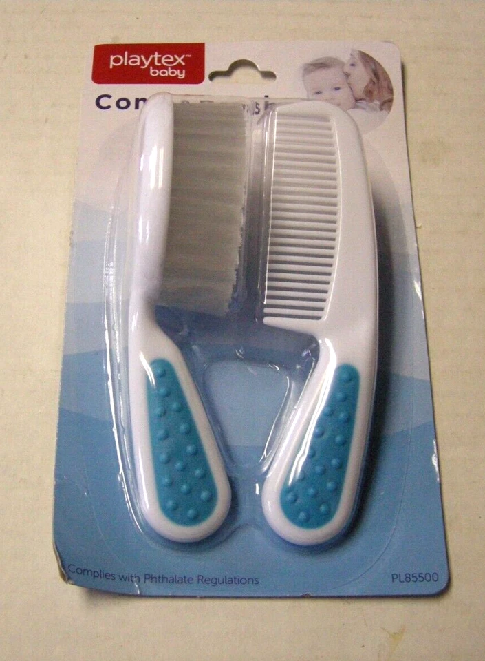 Juego de cepillos y peines para bebé Playtex, azul, nuevo en paquete sellado Foto 1 de 1