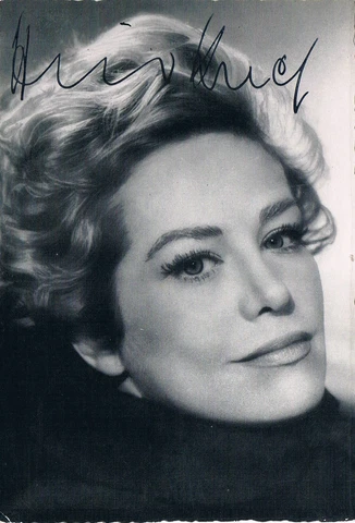 Hildegard Knef 1925-2002 genuine autograph signed 4"x6" postcard photo Cover