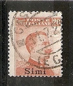 1917 EGEO SIMI USATO 20 CENT SENZA FILIGRANA - RR5776 - Imagen 1 de 1