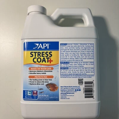 API STRESS COAT Aquarium Water Conditioner 32-Ounce Bottle: Free U.S Shipping - Image 1 of 3