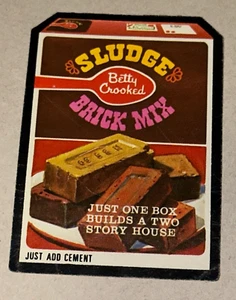 Wacky Packages Betty Crooked Sludge Brick Mix Topps Vintage 1973 Used Sticker - Picture 1 of 2