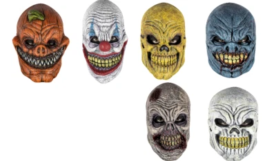 Máscara facial de látex macabra calavera vampiro franky payaso calavera blanca calabaza zombi Foto 1 de 4