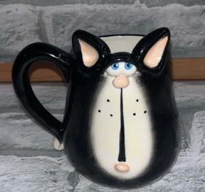 RUSS Berrie Alley Katz schwarze Katze Keramiktasse entworfen von Doug Harris für Russ - Bild 1 von 9