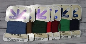 LOT OF 7 CHARLES CRAFT Craft Yarn 4 strand combed cotton 25 yards each - Picture 1 of 5