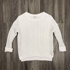 Madewell Womens Plaza Pullover Sweater Size XS White Airy Open Knit Long Sleeve 