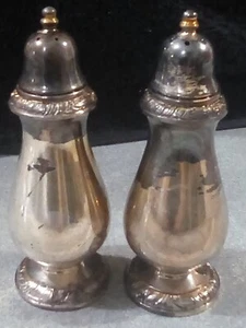vintage silver with gold plateing salt and pepper shaker set - Picture 1 of 4