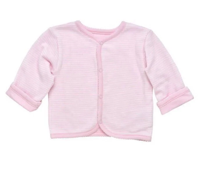 Under the Nile 婴儿有机开衫 Snap 双面粉色 尺寸 3-6 个月 — 第 1/4 张图片