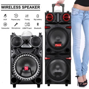 Portable Wireless Bluetooth Hi-Fi Speaker W/ Flashing Party Light FM Karaok DJ - Picture 1 of 38