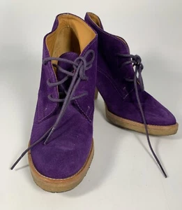 Ralph Lauren Purple Label Collection PurpleSuede Almond Toe Ankle Boots US 7 - Picture 1 of 10
