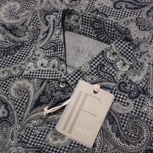 Italo Ferretti Hemd neu mit Etikett 15,75 40 US in grau Paisley Handarbeit - Bild 1 von 10
