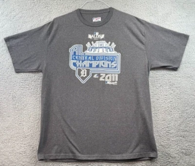 Detroit Tigers Shirt Large Central Division Champions 2011 Shirt Gray Mens - Image 1 of 4