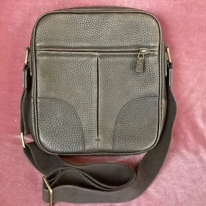Men's Oroton Dark Brown Pebble Leather Crossbody Satchel Bag (2D) MO#8755 - Picture 1 of 11
