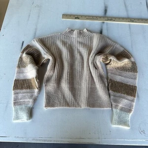 TOPSHOP Multicolor Striped Ribbed Crewneck Pullover Sweater Size 0-2 - Picture 1 of 9