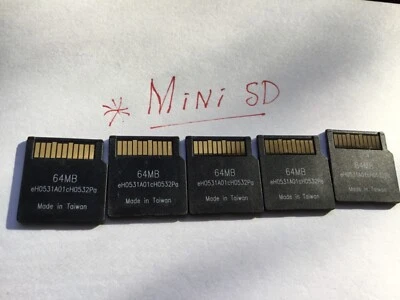 5pcs 64mb Generic MINI SD SECURE DIGITAL MEMORY CARD for old Mini SD DEVICES - Image 1 of 2